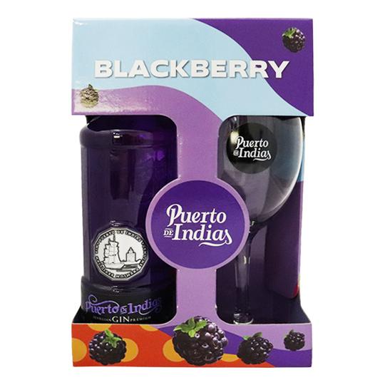 GIN PUERTO DE INDIAS BLACKBERRY 700 ML + COPA