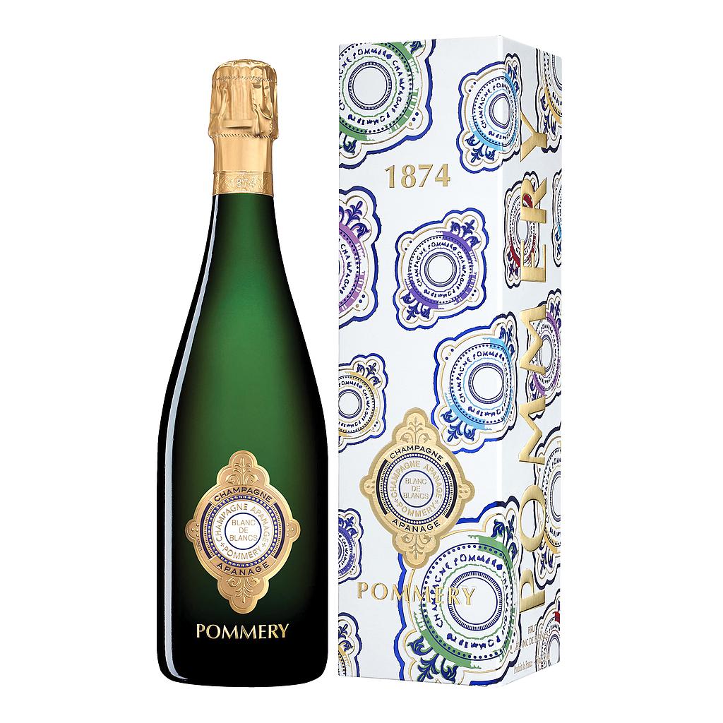 CHAMPAGNE POMMERY APANAGE 1874 BLANC DE BLANC CON ESTUCHE 750 ML