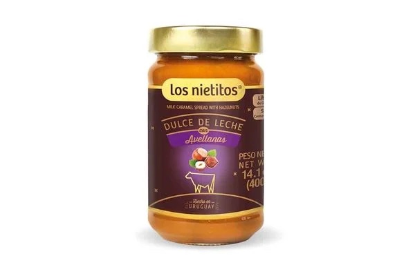 DULCE DE LECHE LOS NIETITOS CON AVELLANAS Y CACAO 400 GRAMOS